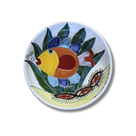 Sicilian handmade bottom plate Plate De Simone per Giusina Under the Sea Sicilian handmade bottom plate Plate De Simone per Giusina Under the Sea